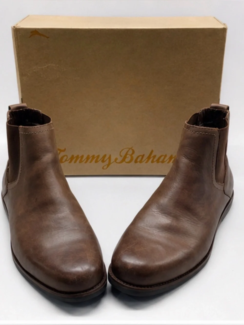 Tommy Bahama Brown Leather Chelsea Boots Size 10 Rocker Canyon